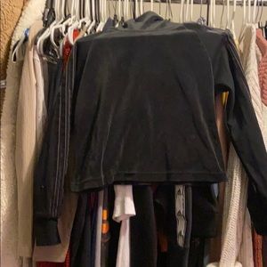 Velvet black n grey ADIDAS Turtle neck sweatshirt